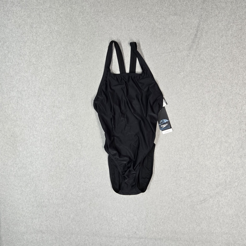 Speedo Women Swimwear 12/38 Black One-Piece Swimsuit Pro LT Team Lined NWT